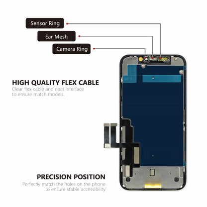 (MP+ COF) LTPS InCell LCD Assembly with COF Technology for iPhone 11 - Black (Steel Plate Pre-installed)