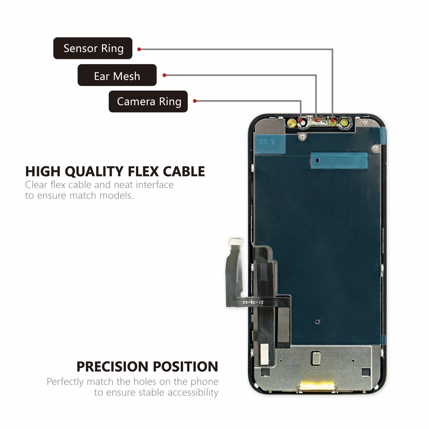 (MP+) LTPS InCell LCD Assembly for iPhone XR - Black (Steel Plate Pre-installed)