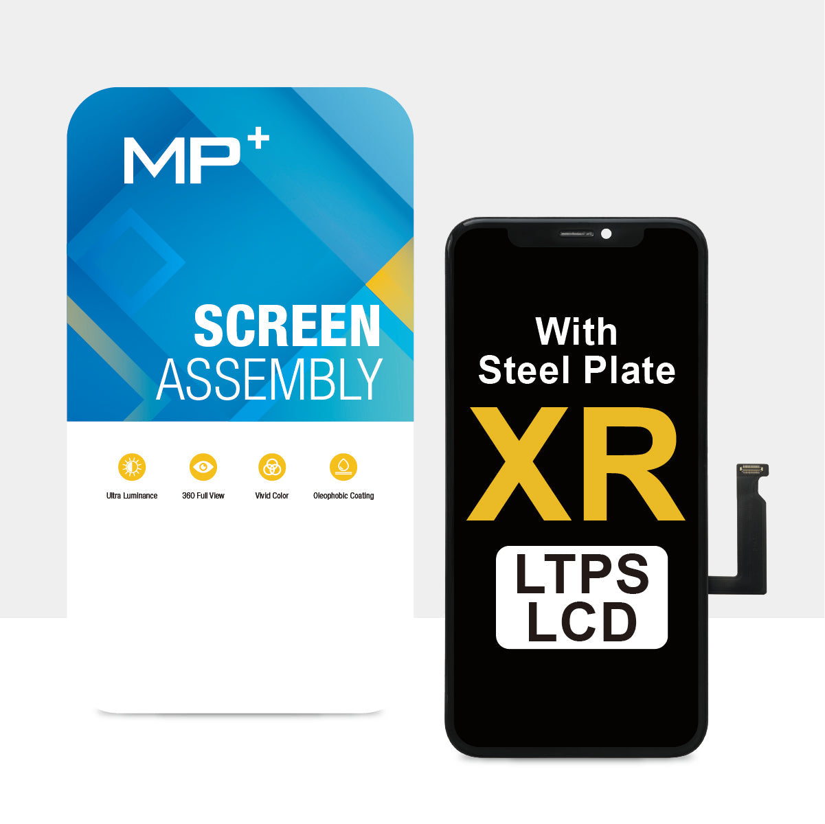 (MP+) LTPS InCell LCD Assembly for iPhone XR - Black (Steel Plate Pre-installed)