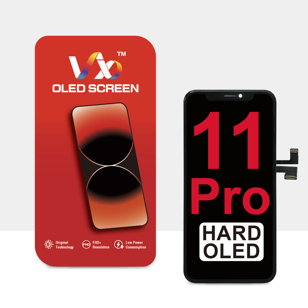 (VX) Hard OLED Assembly for iPhone 11 Pro - Black