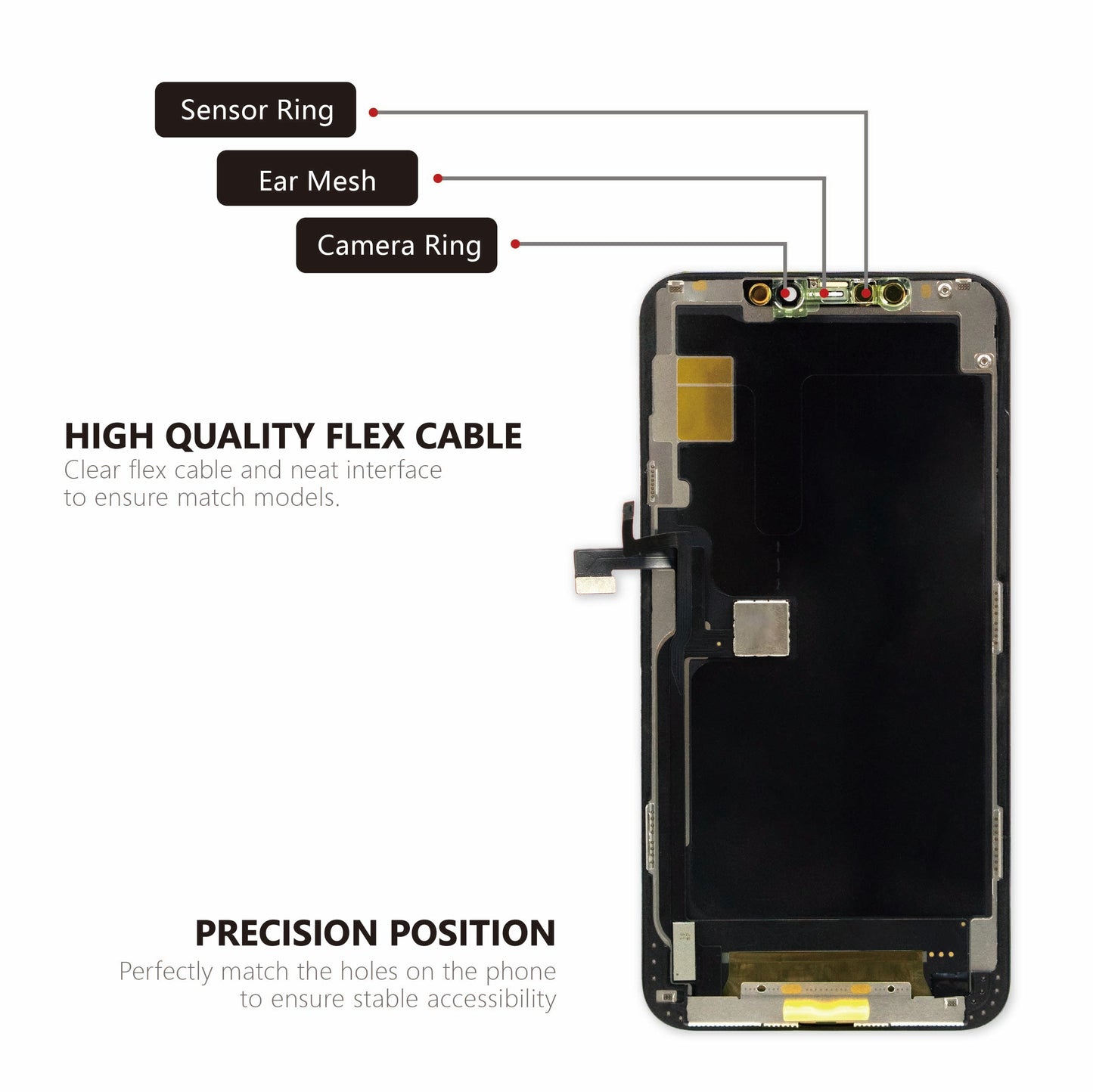 (VX) Hard OLED Assembly for iPhone 11 Pro Max - Black