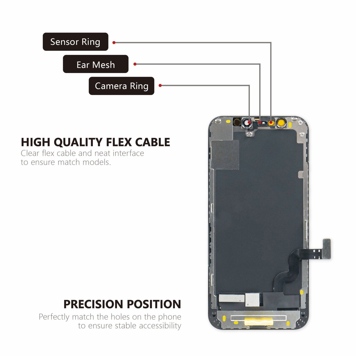 (VX) Hard OLED Assembly for iPhone 12 Mini - Black