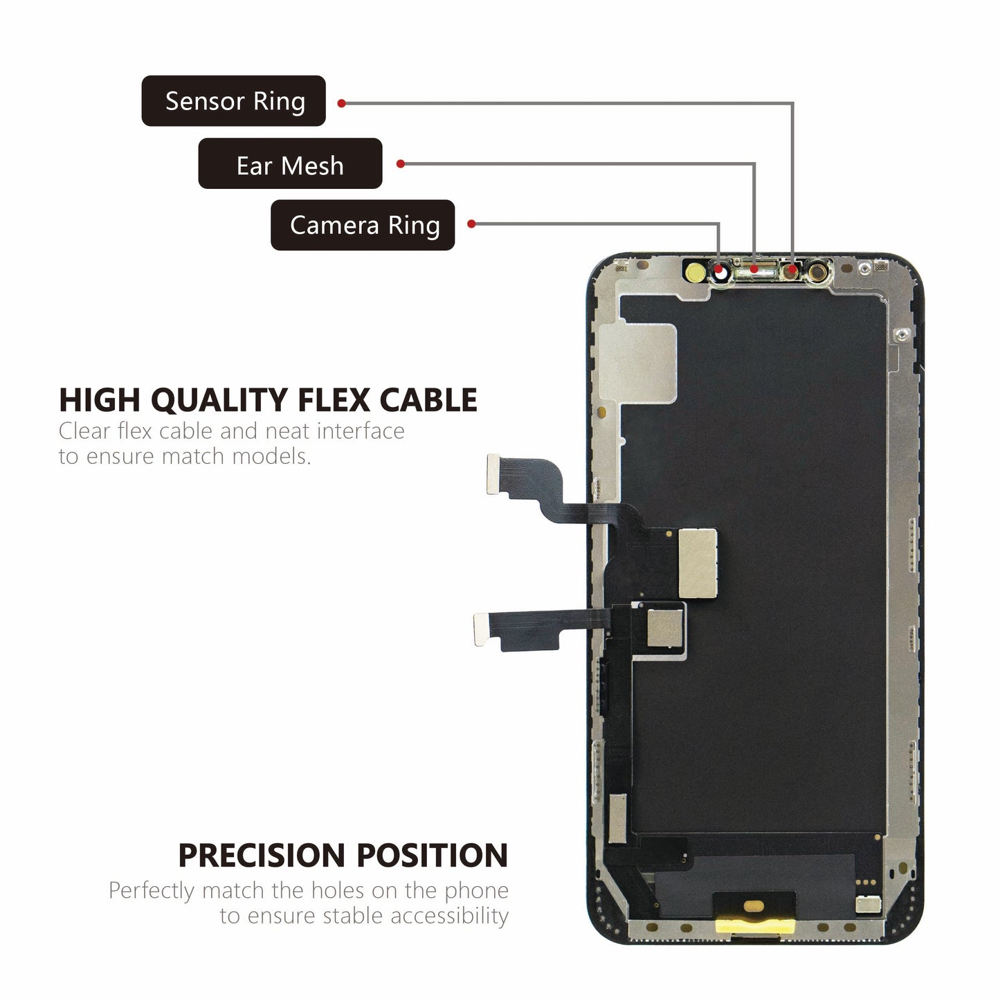 (VX) Hard OLED Assembly for iPhone XS Max - Black