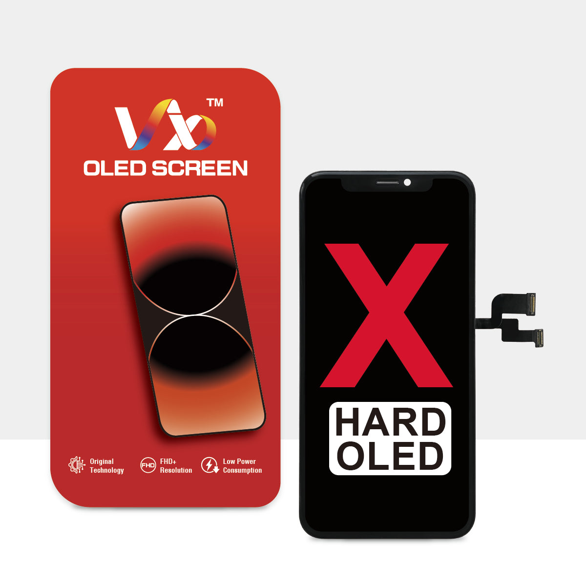 (VX) Hard OLED Assembly for iPhone X - Black