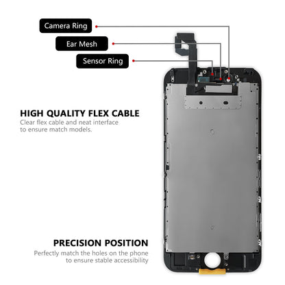 (MP+) LCD Assembly with Steel Plate for iPhone 6S - Black